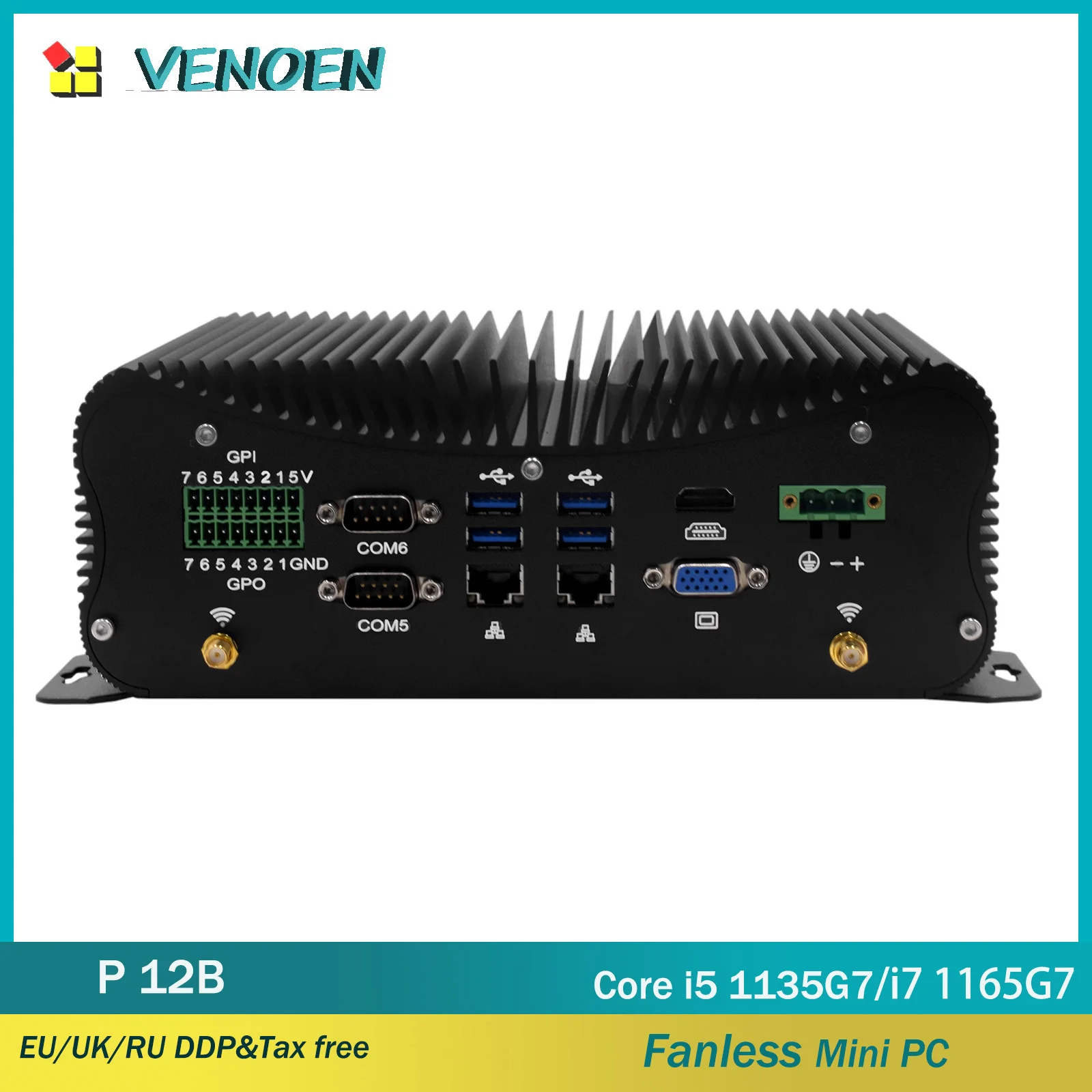 

Rugged Intel Core i3 i5 i7 Industrial Fanless Mini PC Windows IOT Linux HDMI VGA GPIO Computer 2.5G 2x Intel i225 LAN Slot 4G
