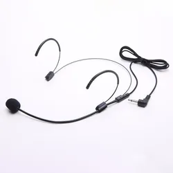 Adjustable Headworn Condenser Microphone with Clear Audio and Versatile Wired Connection (Black)
