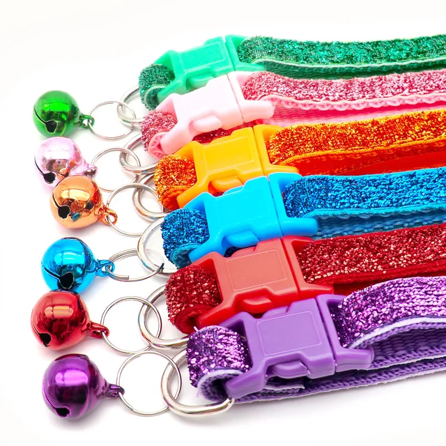 1pc Cute and Shiny Pet Collar Adjustable Neckace with Bell Atmosphere Decoration Outdoor Strolling Products for Dog Cat Suppleis 3