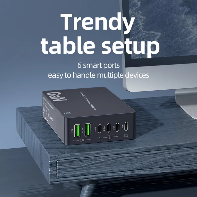 990W USB Type C GaN Charger 300W PD PPS QC4.0 Fast Charging Station Quick Charge For Laptop iPhone 16 15 Samsung Macbook Tablet