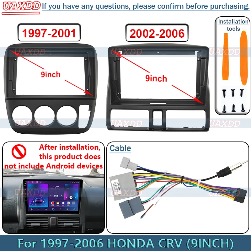 車用インダッシュフレーム 車用ラジオフェイシア Honda CRV 1997-2004 に適合 Android ラジオ ダッシュ フ ラジオ  フェイシア フレーム ダブル DIN カーラジオ フェイシア シート用 レオン 2005-2012 左ハンドル CD DVD 2Din ダッシュ オート ラジオ フェイシアマウント ... カーラジオフレーム Honda CRV 1997-2004 に適合 Android ラジオ ダッシュ フィッティング パネル キット