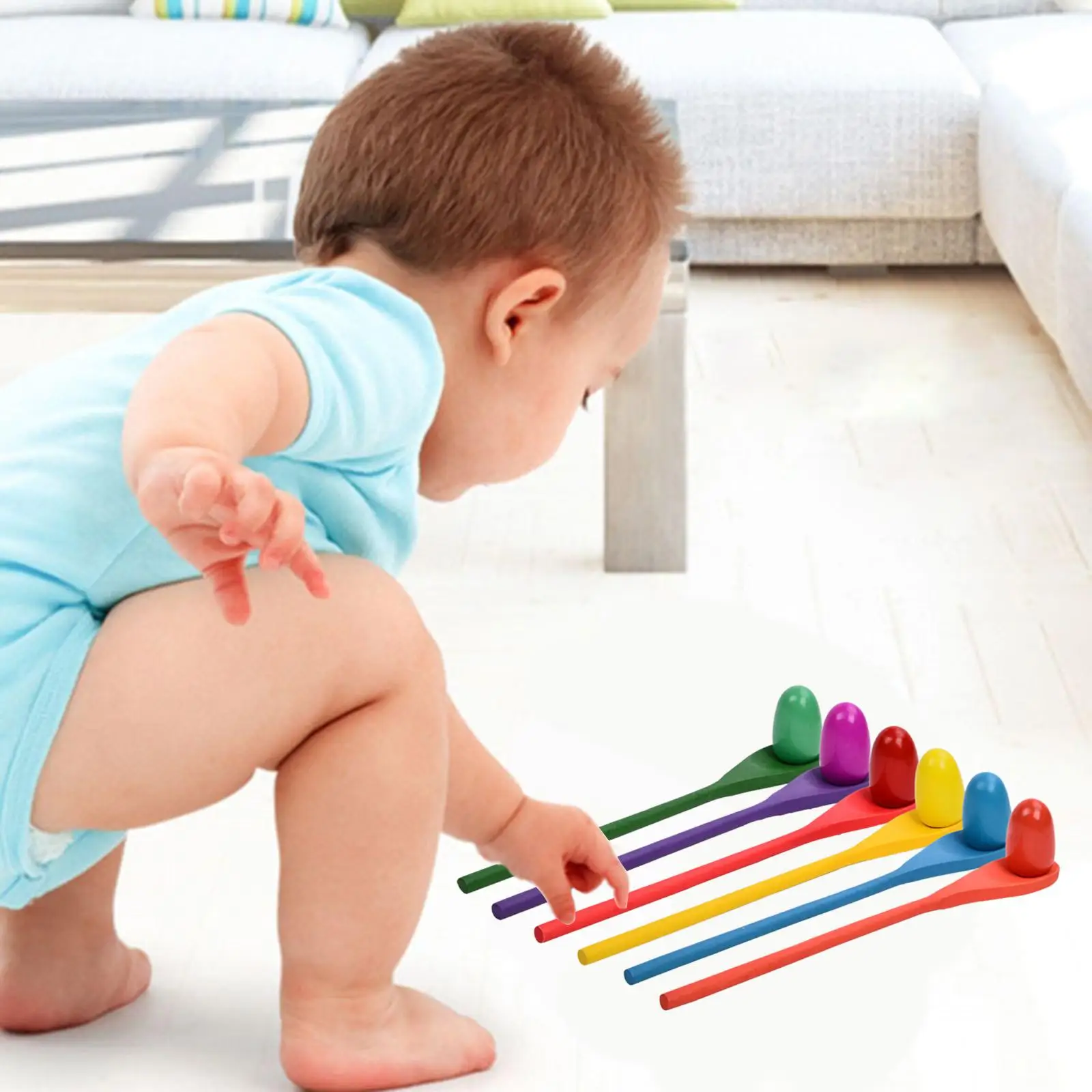 6Pcs Egg and Spoon Race Game Set Parent Child Activity Field Day Toy Educational