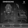 Dowinx Gaming Chair with Pocket Spring Cushion, Ergonomic Game Chair with Massage Lumbar Support and Footrest for Adults 6