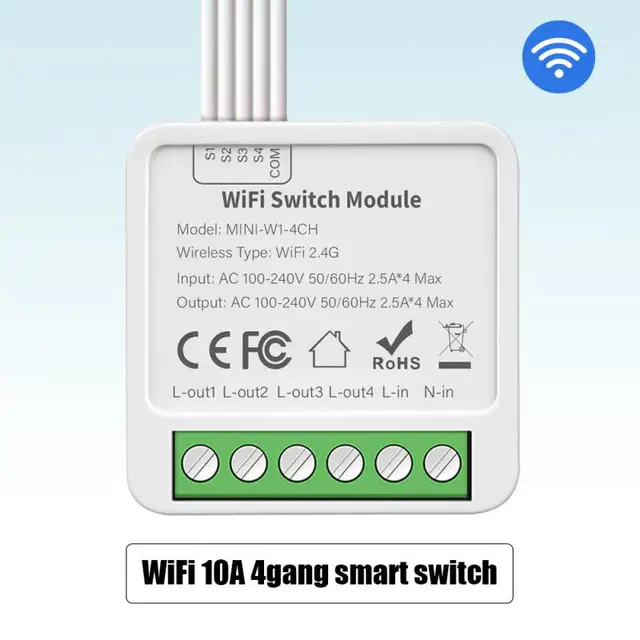 WiFi 10A 4gang