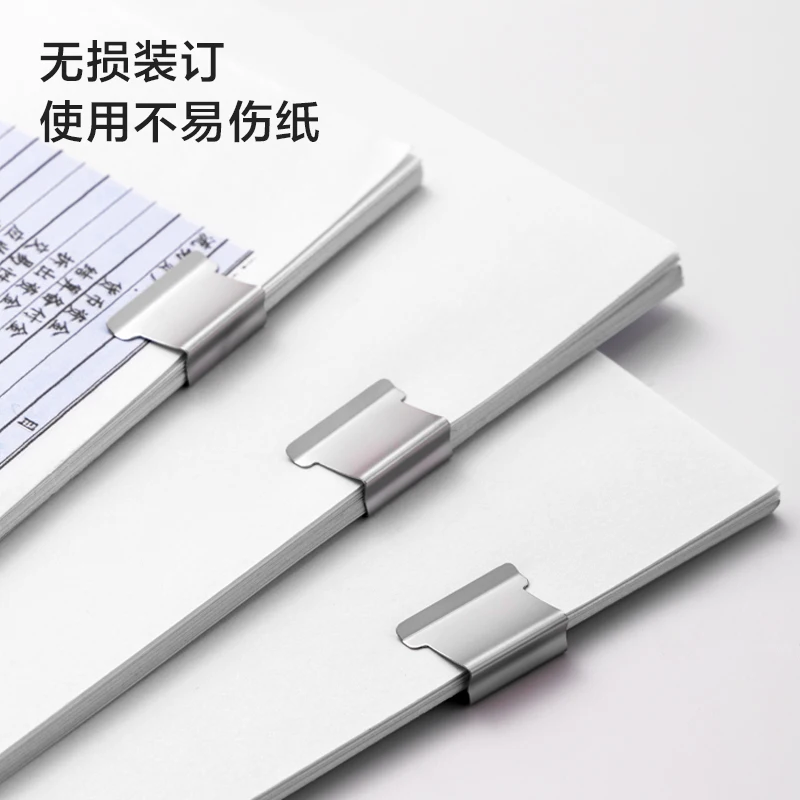 Deli Nusign Portable Hand Paper Clip Dispenser Stapler with 8pcs Metal Refill Clips File Document Clamp Binding Tool Clipper push stapler hand stapler