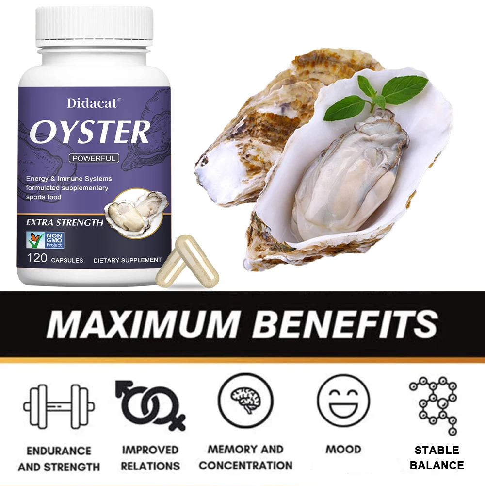 Oyster Supplement Energy Immune System Sports Nutrition Supplement Non-GMO Gluten-Free