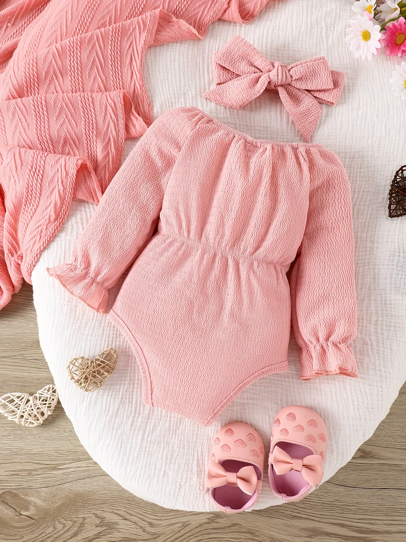 Baby Bow Onesie & Kerchief Set 2