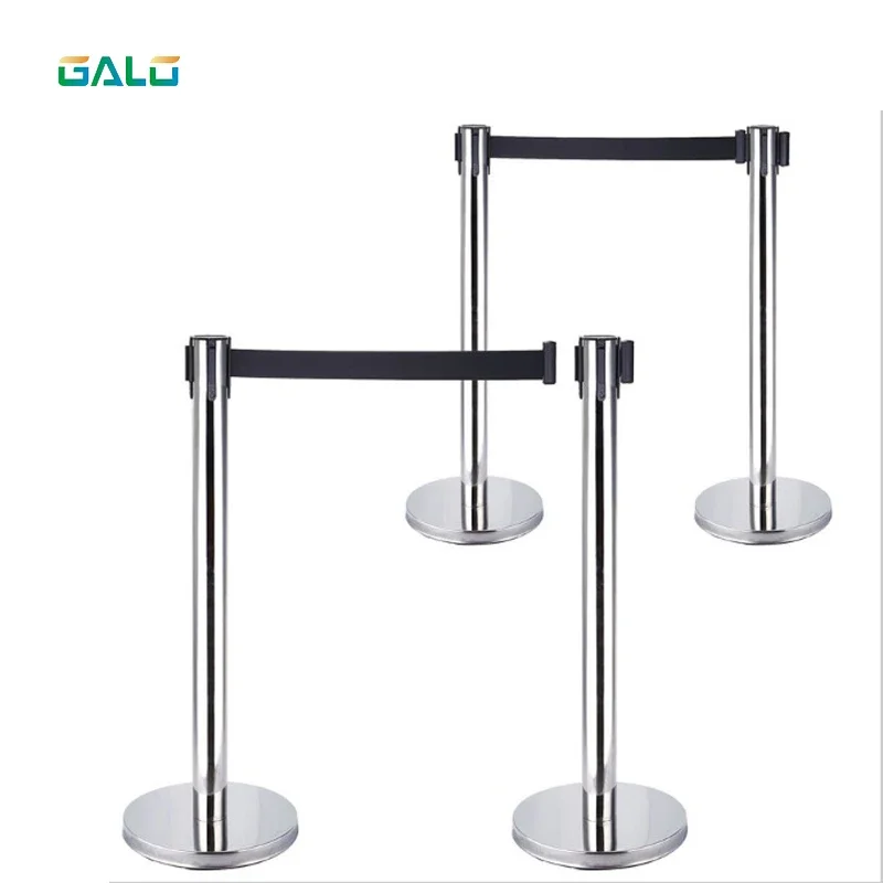 

3meters Stainless Steel Warning Line Traffic queue barrier post Crowd Control Barrier 2pcs a Pair for sale