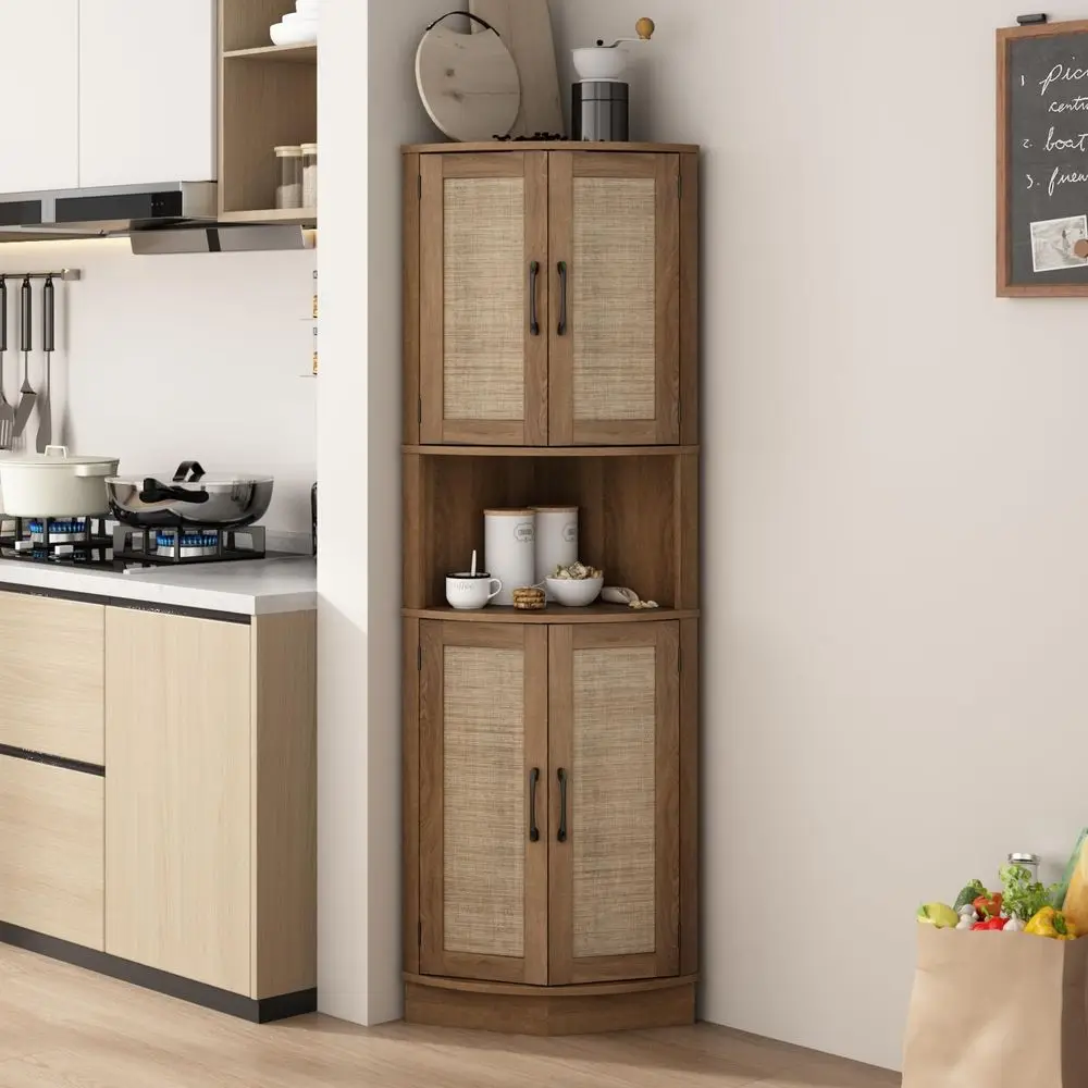 Rattan Corner Storage Cabinet 3