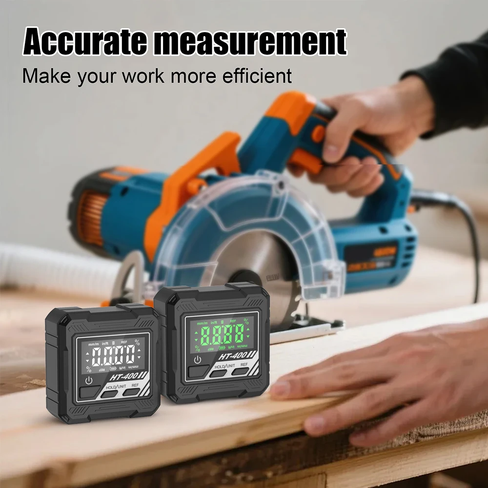 HT-400 4&times;90&deg; Digital Angle Finder Level Box Protractor Bevel Ruler Gauge Inclinometer with Magnetic Based Backlight