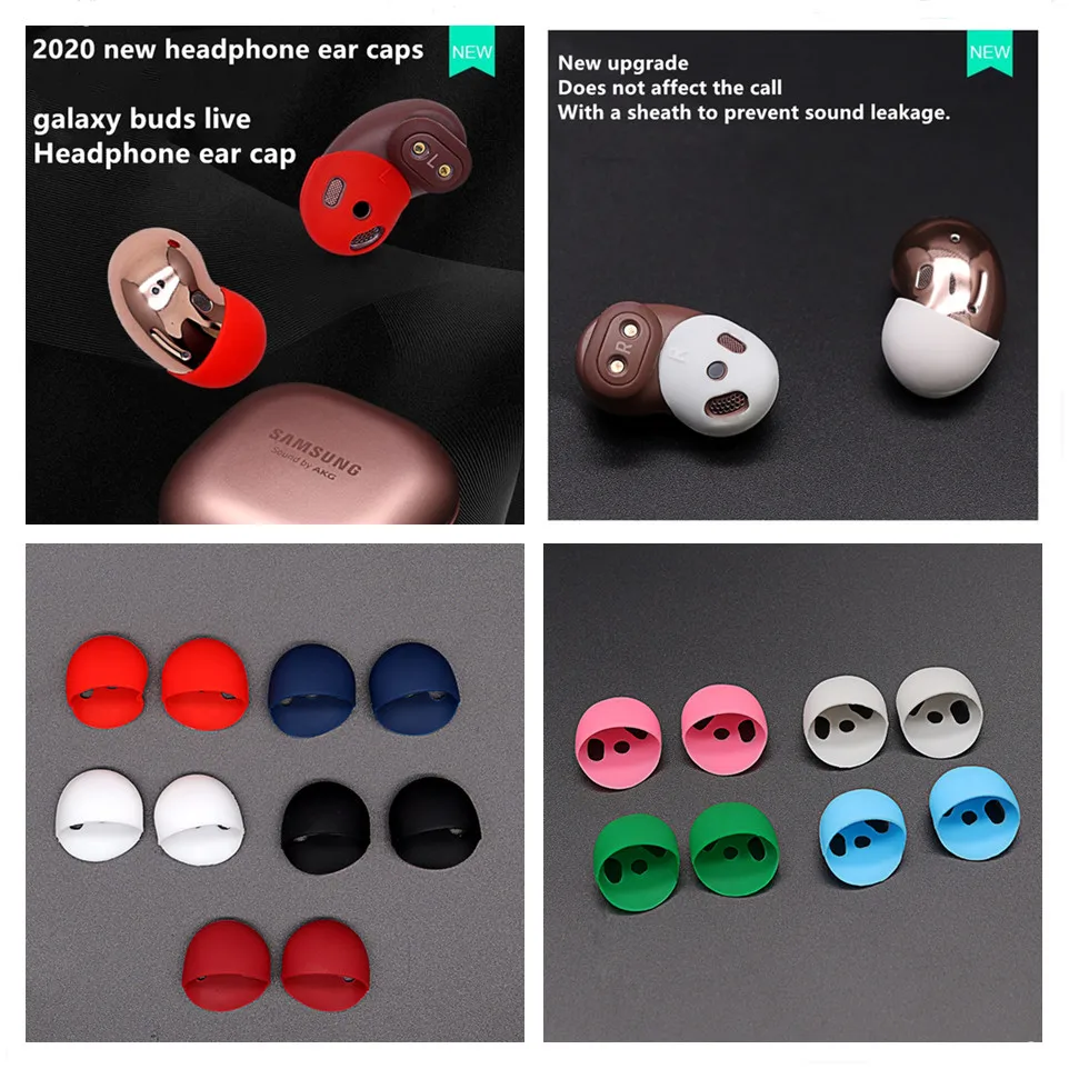 Silicone Per Samsung Auricolare Auricolare Bluetooth Cuffie Auricolari In-Ear Prevenire Perdite-Suono Antiscivolo Per Samsung Galaxy Buds Live