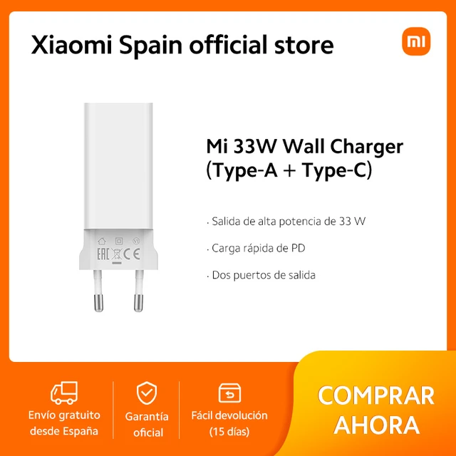 Mi 33W Wall Charger (Type-A + Type-C), Xiaomi España