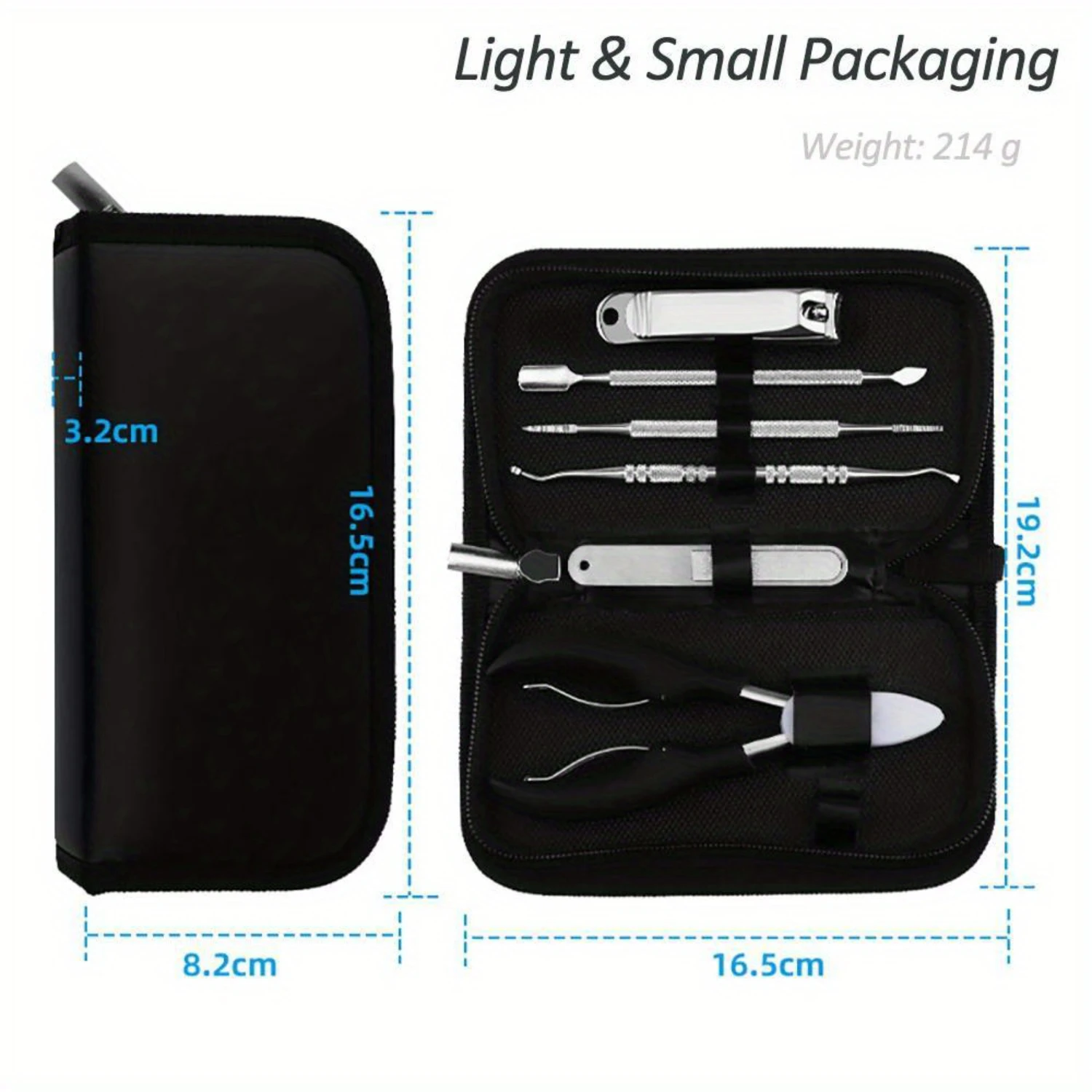 Manicure Set Pedicure Kit Nail Clipper Stainless Steel Professional Nail Cutter Tools Ingrown Toenails Nipper with Travel Case