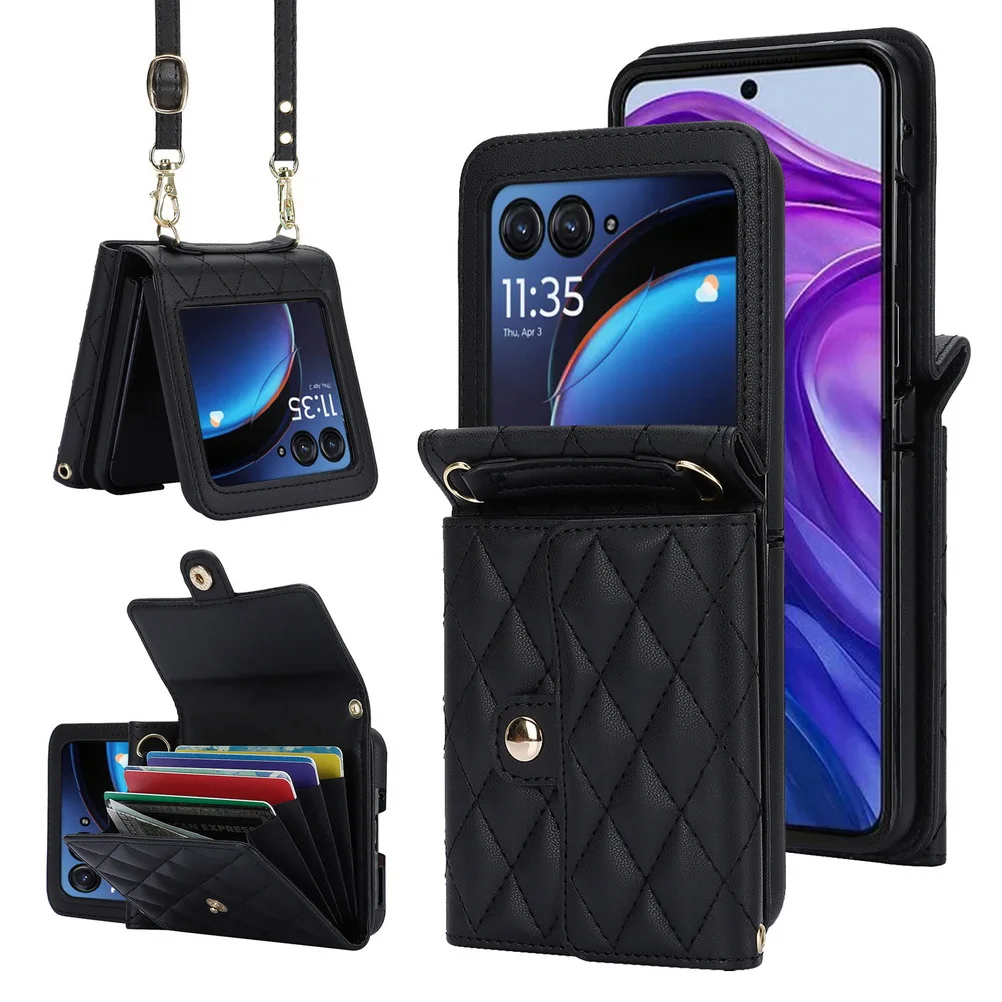 Sleek Cardholder Wallet Case with Long Lanyard Strap