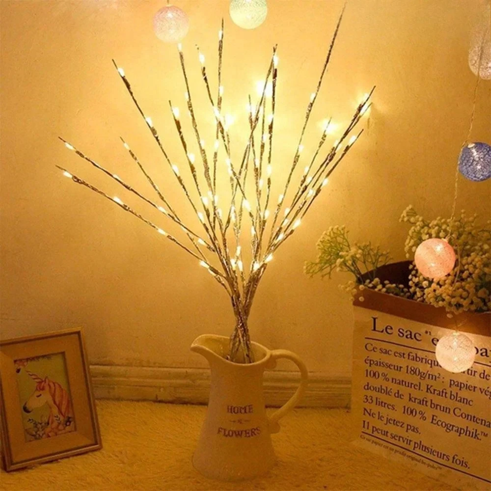 Birch Tree Branch Fairy Light Battery Operated Bendable Simulation Tree Branch Lamp for Indoor Outdoor Christmas Home Decoration