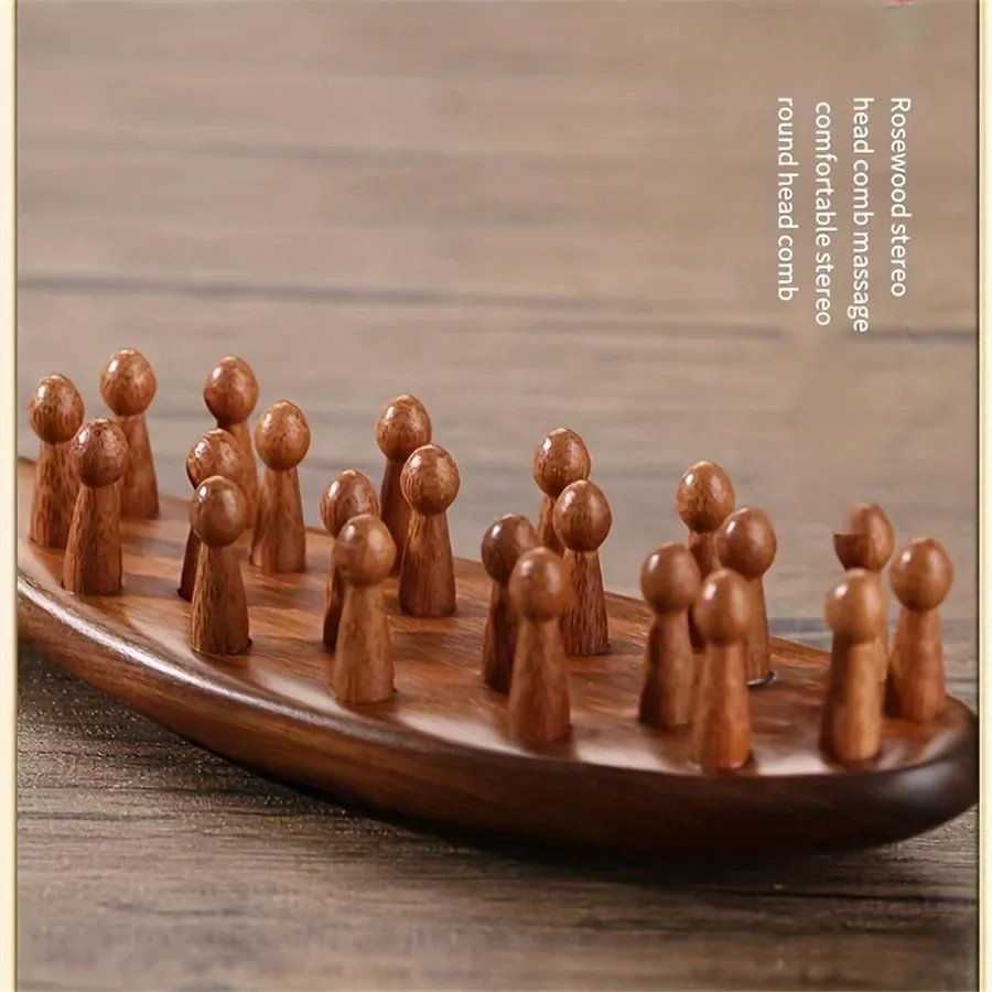Rosewood Massage Comb: 2024 New, Dense Wooden Teeth for Pain Relief - Health & Home Care
