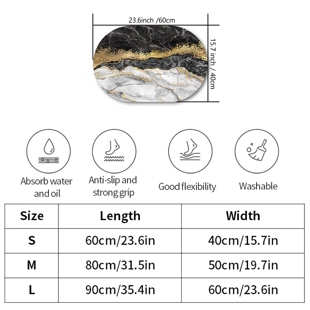 Marble Super Absorbent Nappa Skin Bathroom Mat Quick Drying Bath Rug Non-Slip Entrance Doormat Toilet Home Decor Floor Mats 40*60Cm