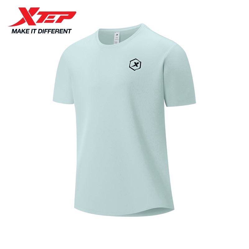Xtep Short Sleeve Round-Neck T-Shirt For Men 2025 Spring Quick-Drying Sports Training Breathable Outdoor Cool Tops 875229010174