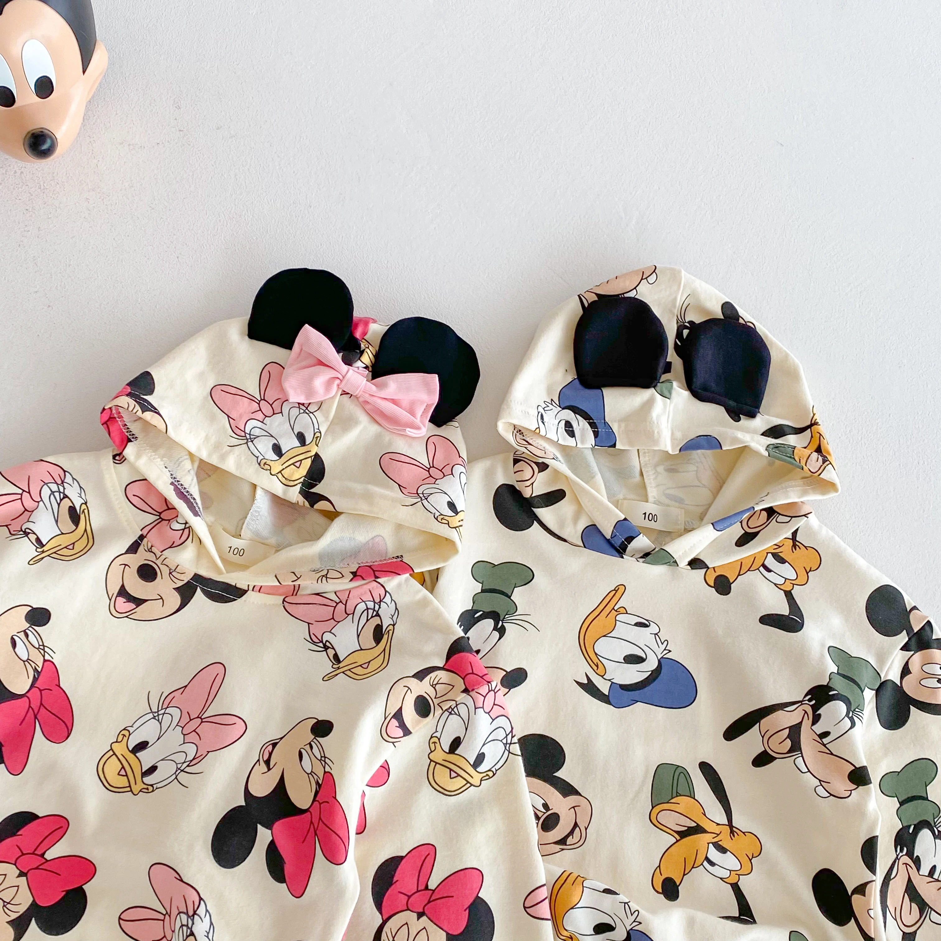 Disney Mickey  Minnie Autumn Hoodies - Long Sleeve Cartoon Sweatshirts for Kids 0-6 Years