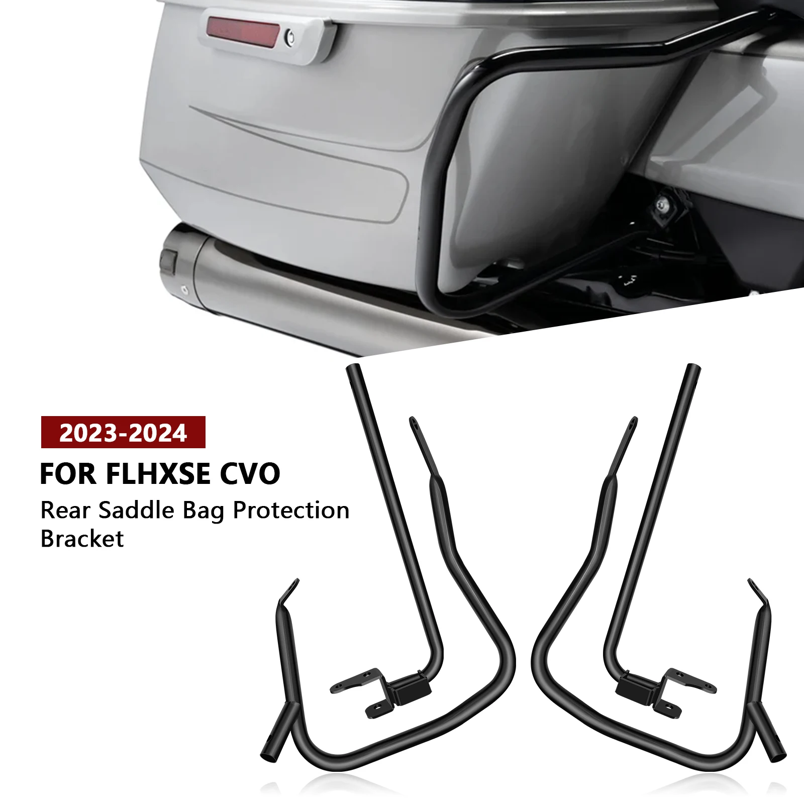 

Motorcycle Rear Saddlebags Guard Bracket Support Bar For Touring CVO Street Glide 2023 2024 FLHXSE FOR CVO Road Glide FLTRXSE M