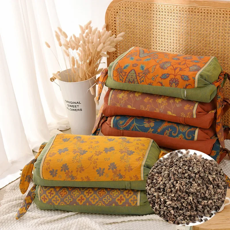 

Buckwheat Hull Filling Cotton Pillowcase - Double Cervical Pillow for Neck Health and Improved Sleep