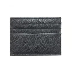 Personalized Genuine Leather Card Holder - Custom Initial Slim Wallet & Monogrammed Name Case (Black 1)