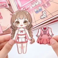 Livre silencieux animé créatif pour filles, bricolage, déguisement éducatif pour enfants, livre en papier fait à la main, poupée, ensemble complet de nourriture, vie quotidienne 1