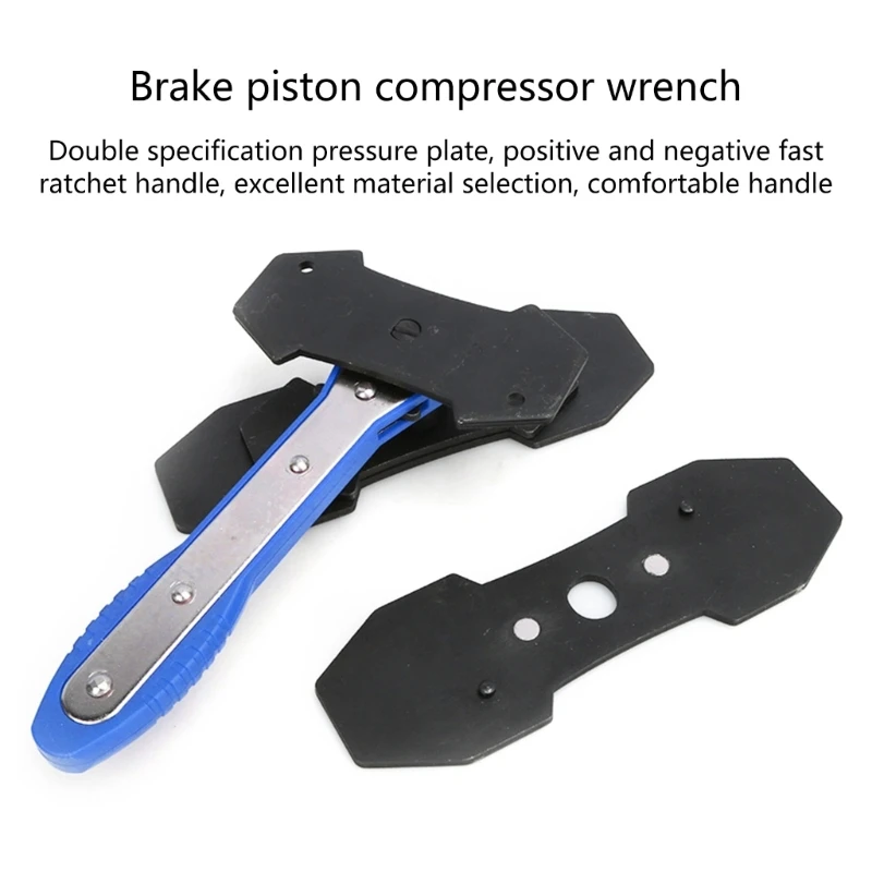 Brake Caliper Press Pump Positioning Piston Reset Kit with 4 Hooks Improve Braking System Compatible for Car Maintenance