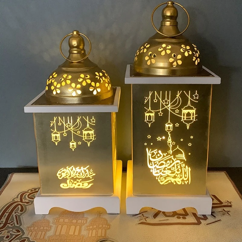 

LED Lantern Light 2023 Eid Mubarak Night Light for Home Islam Muslim Party Ornaments Ramadan Kareem Eid Al Adha Decoration