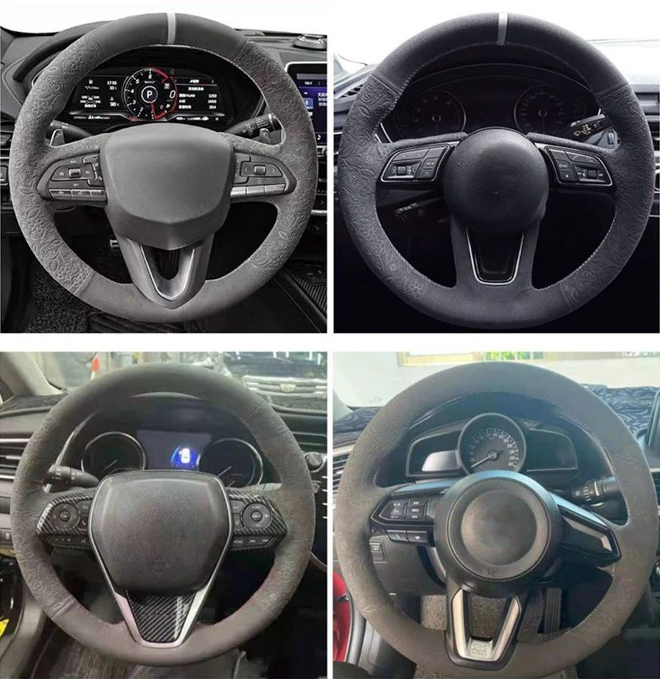 Auto Lenkrad Abdeckung Wrap Wildleder Original Lenkrad Braid Für Infiniti QX50 2018-2020 Q50 2018 2019 2020 q60 2016-2020 – Detail 1