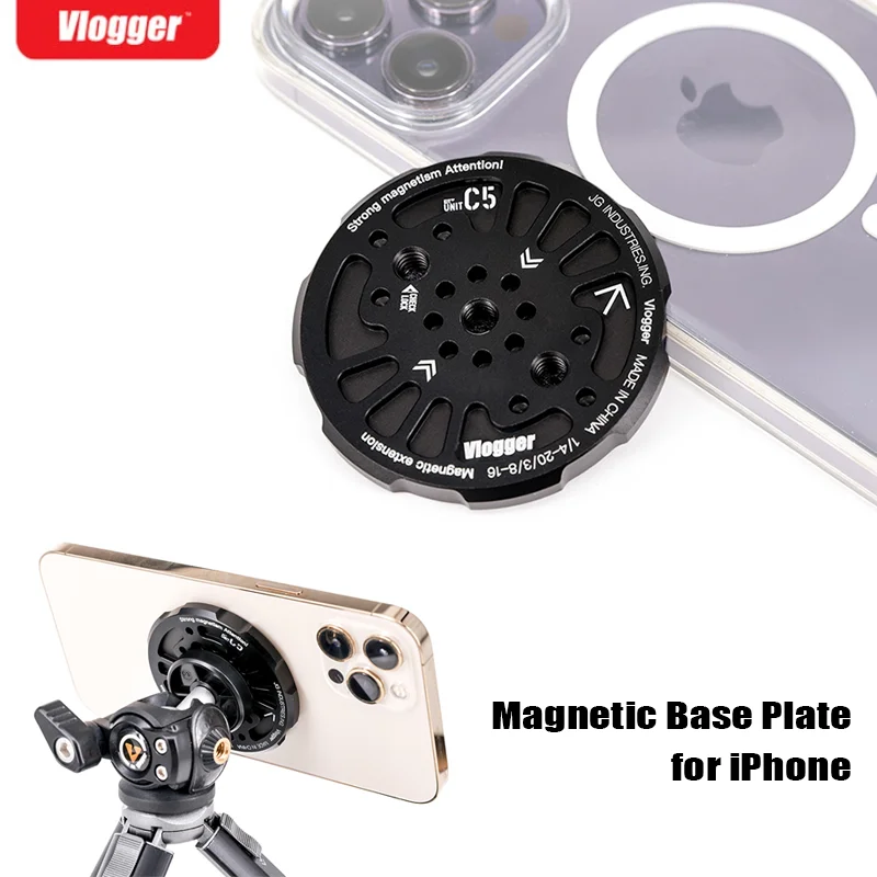 Vlogger-suporte Magnético para Celular com Ballhead 14 Posição Arri para Iphone Magsafe Case Tripé