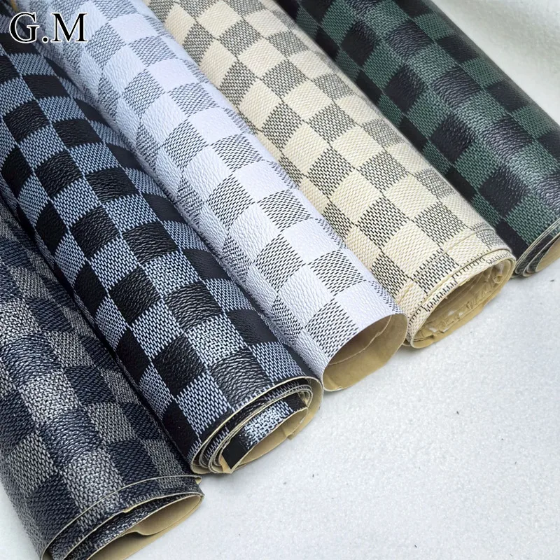 

Checkerboard Faux Leather Repair Tape Patch Printed Plaid Self-Adhesive Leather for Furniture Drivers Seat Sofa Car Seats Shoes