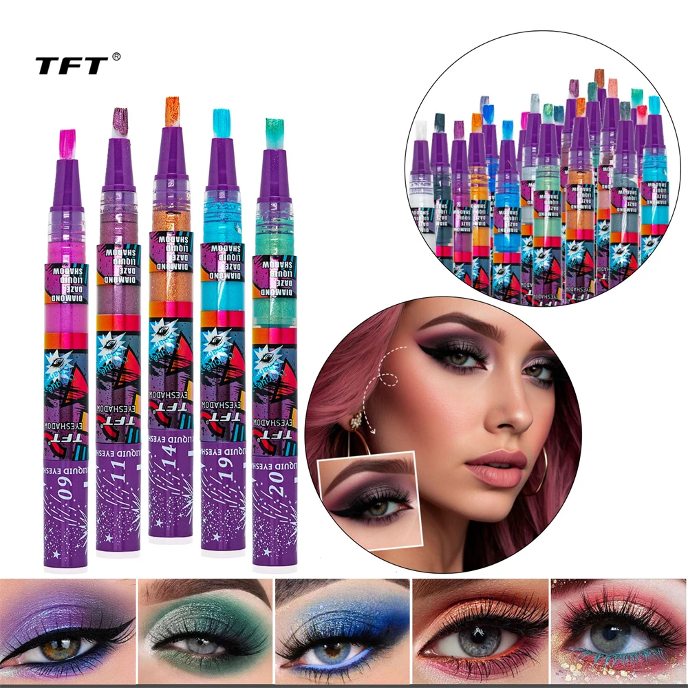 Glitzernder Lidschatten Stift Liquid Highlighter Wischfest Glanz_voghion.com