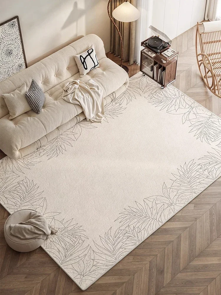 Log Style Soft Living Room Carpet Modern Light Luxury Decorative Carpets Machine Washable Room Rug Beige Forest Bedroom Rugs 양탄자 2