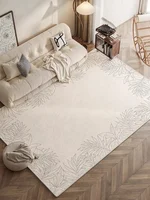 Log Style Soft Living Room Carpet Modern Light Luxury Decorative Carpets Machine Washable Room Rug Beige Forest Bedroom Rugs 양탄자 2