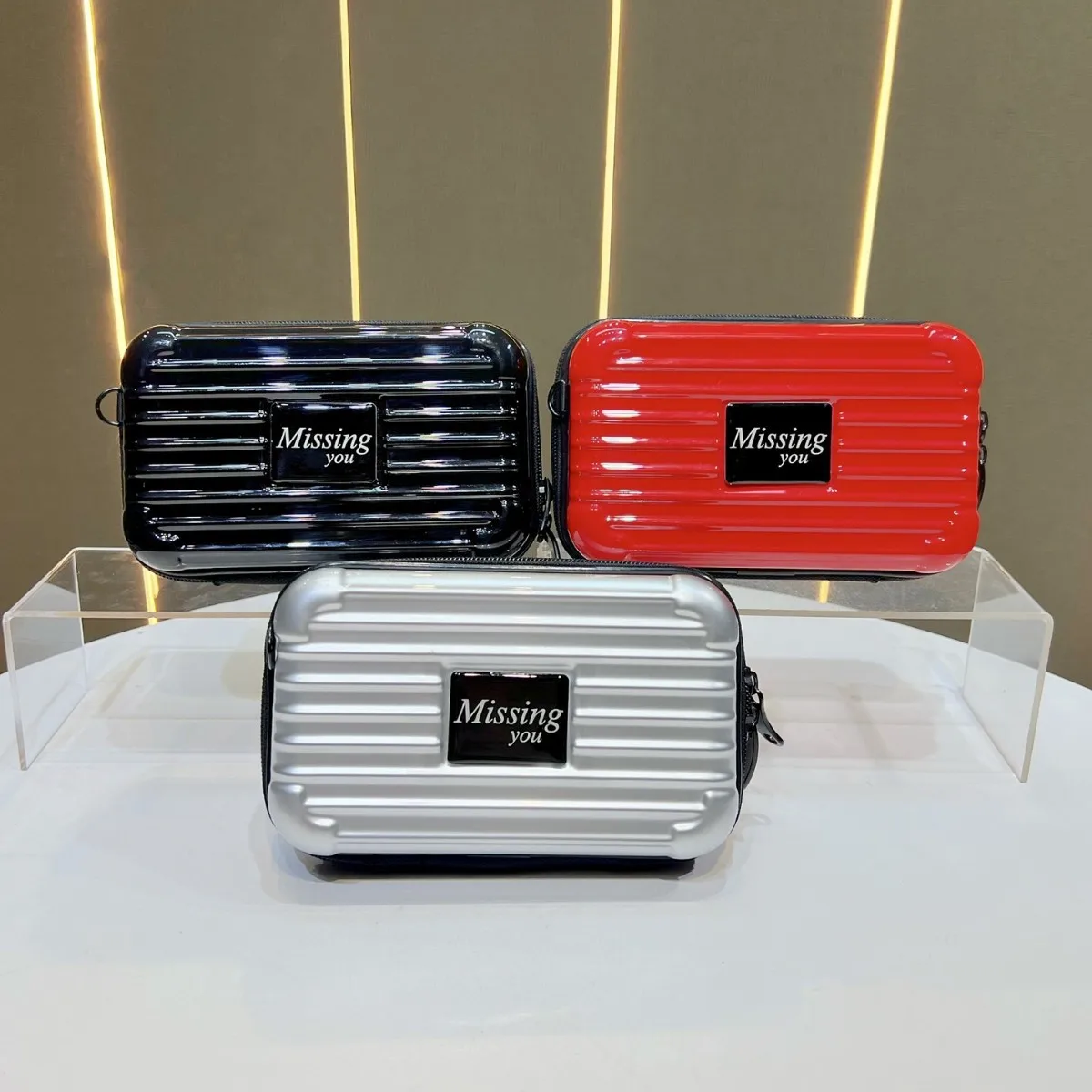 Mini borsa a forma di valigia Borsa da viaggio alla moda Borsa a tracolla Borsa impermeabile Borsa a guscio rigido Borsa da valigia Pochette - immagine 5