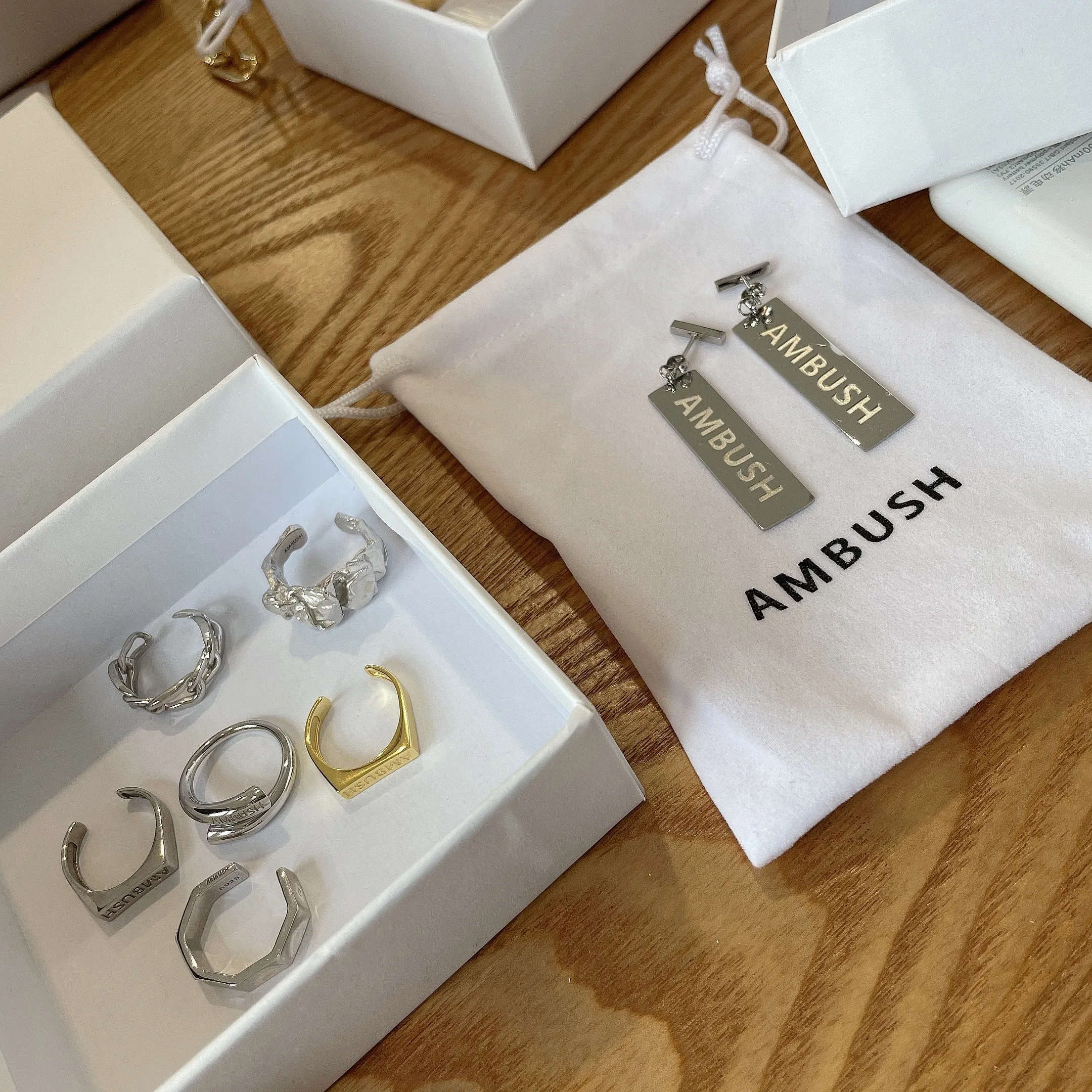 アクセサリー AMBUSH GRAPHIC GOLD RING silver925 Introducing #AMBUSH NEW 'A' EMBLEM SIGNET RING, engraved
