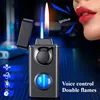 Intelligent Voice Controlled Gas Electric Dual Fire Lighter Portable Metal Smoking Accessories Multifunction High-Flame Lighters 1