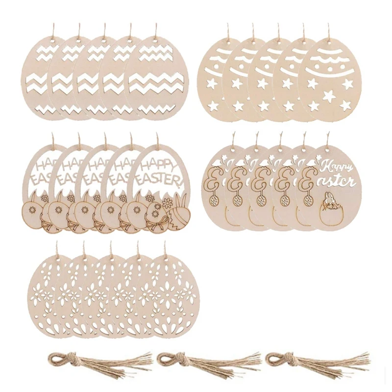 

25 шт., пасхальные Полые Подвески в форме яйца