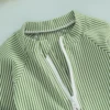 0-24M Kids Boys Long Sleeve Swimwear Summer Striped Prints Zipper Rash Guard Swimsuit and Hat Beachwear Bathing Suit 2