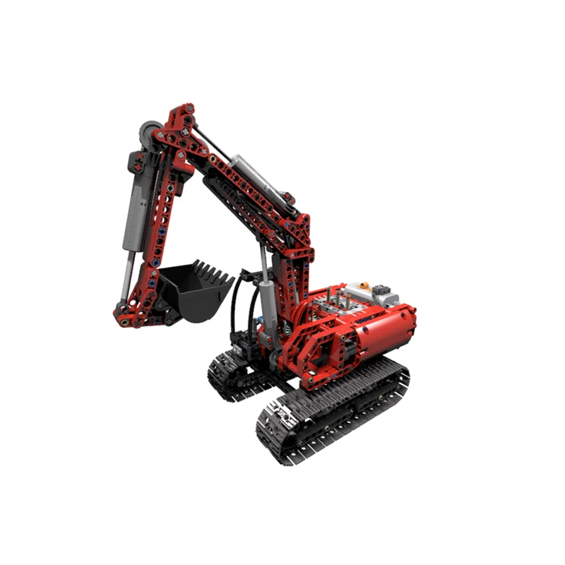 Mold King Ingegneria Tecnica Escavatore Rosso Cingolato Building Blocks Funzione City Truck Car Construction Bricks Toys For Boy