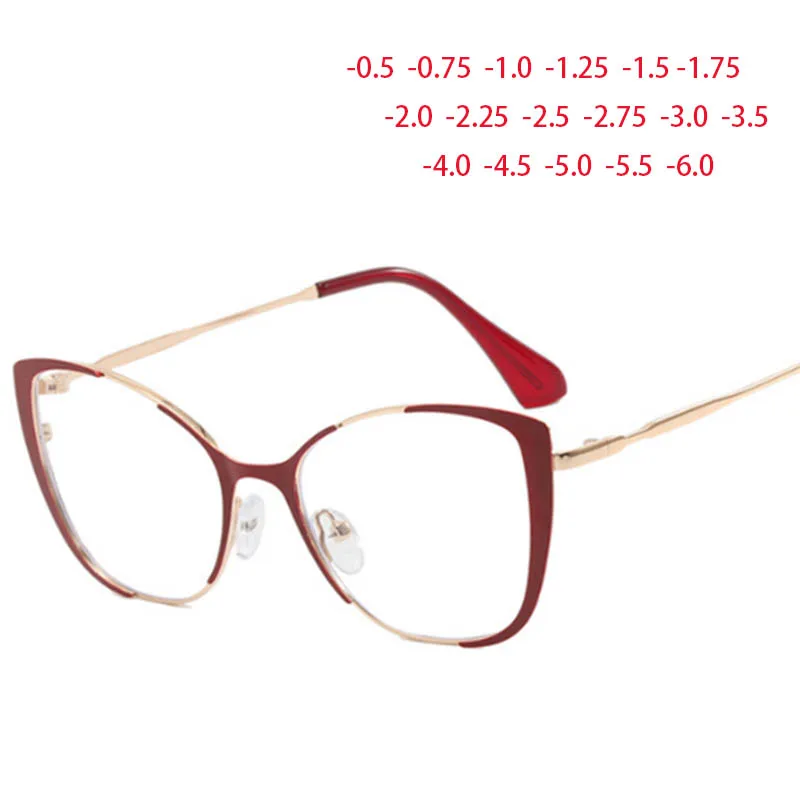 

Riangular Cat Eyes Frame Clear Lens Glasses Women Myopia Nerd Spectacles Degree -0.5 -1.0 -2.0 -3.0 -4.0 to -6.0