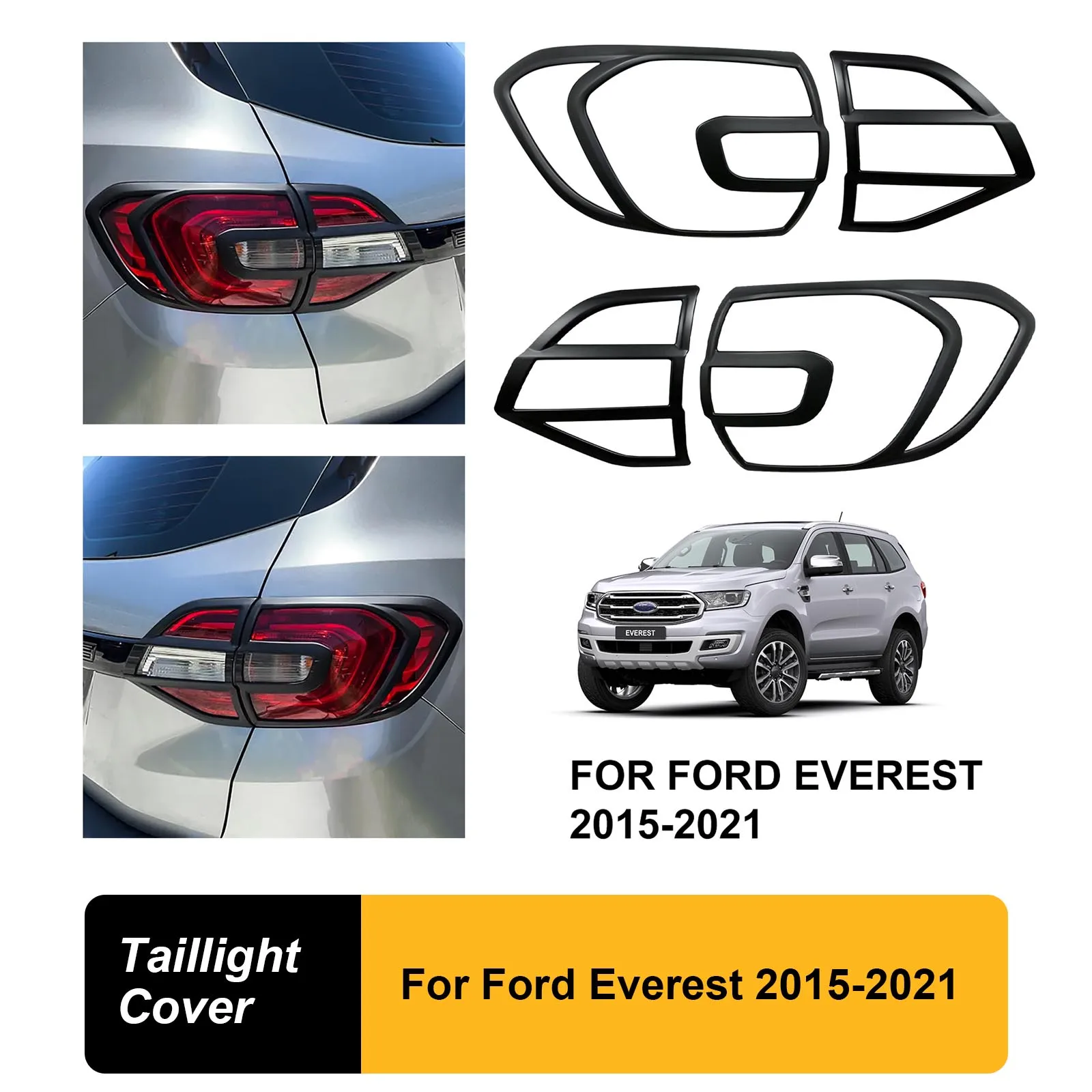 

Rear Tail Lamp Light Cover Trim Guard Matte Black 4X4 Car Accessories For Ford Everest 2015 2016 2017 2018 2019 2020 2021