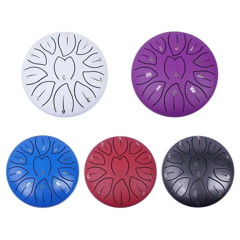 Ethereal Drum Hand Drums 6 inches 11 Notes Rain Drum Instrument Portable Steel Tongue Meditation for Music Education