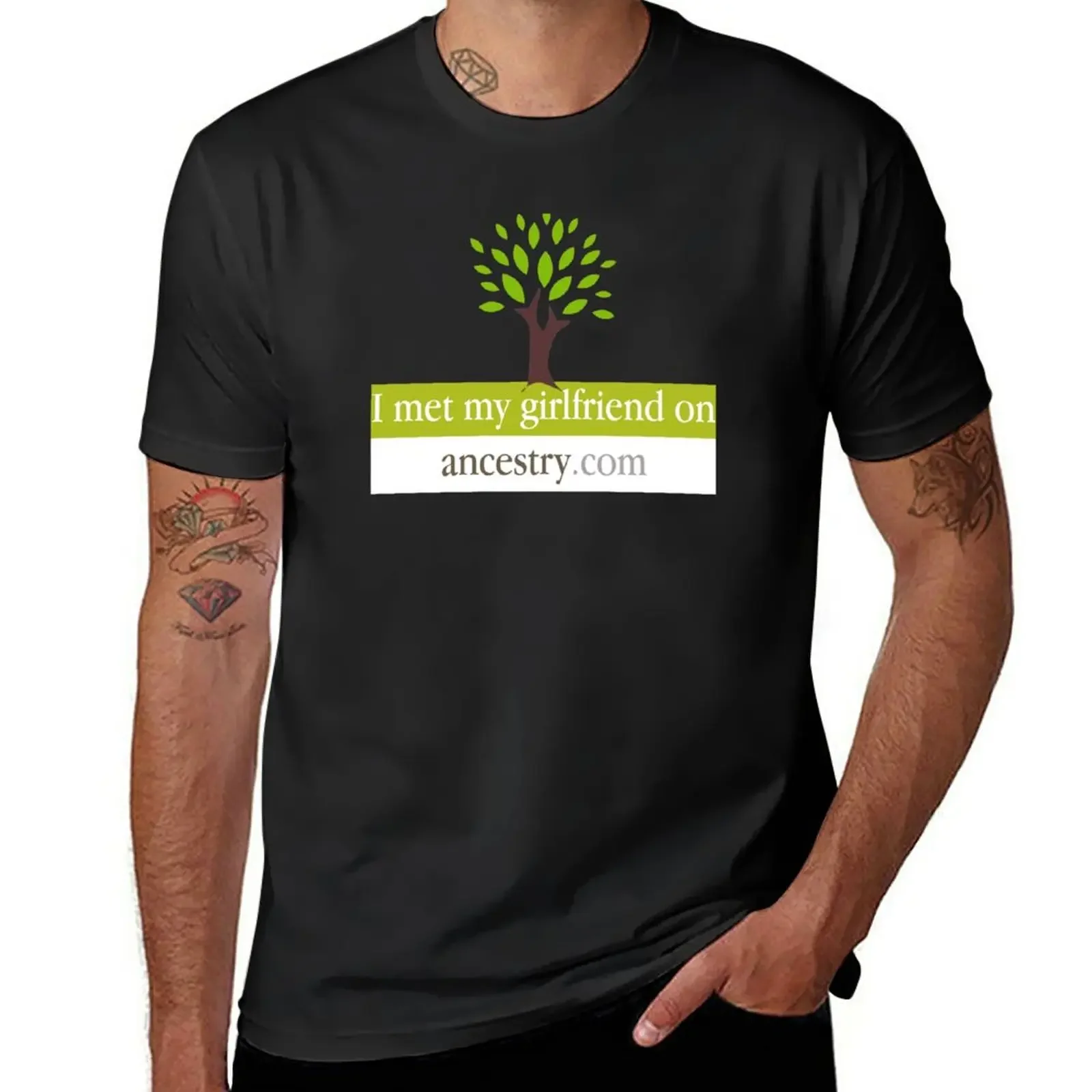 

I Met My Girlfriend On Ancestry.com T shirt T-Shirt plain plus sizes men clothes