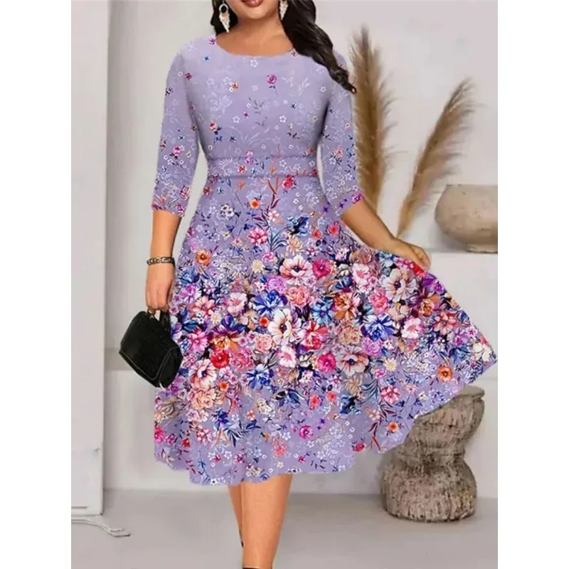 

Party Dress Women Spring Summer V-Neck Long Sleeve Elegant Fashion Printing Loungewear Ladies Maxi Dress Streetwear Dropshipping