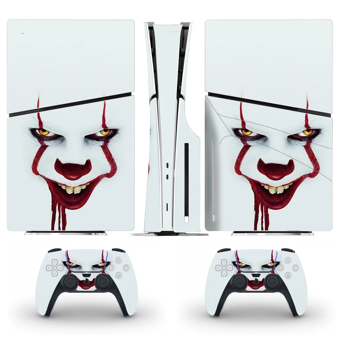 Pennywise Ps5 Slim Disc Skin Sticker Decalcomania Cover Per Console E 2 Controller Nuovo Vinile Ps5 Slim Disk Skin