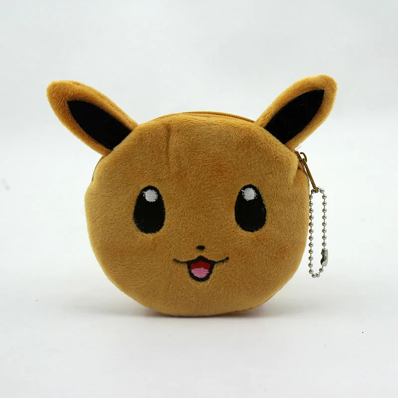 Cartoon Pokemon Eevee Plush Coin Purse Children Zipper Coin Bags