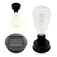 Base de lampe solaire avec ampoule LED, remplacement de lumières solaires, Anto On & Off, décoration d'ambiance, support de lumière pour jardin extérieur 1