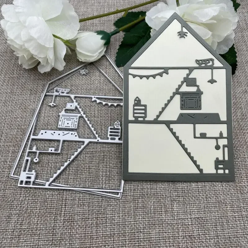 Die Weihnachtshaus-Metall-Stanzschablonen für DIY-Scrapbooking, dekorative Prägung, Handarbeit, Stanzschablone